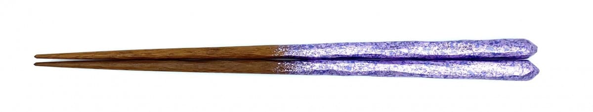 京西陣模様箔　削り箸　紫（中）