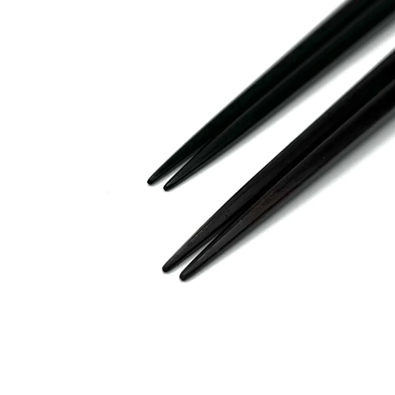 【送料無料】山中塗　縞黒檀五角持ち手金帯　夫婦箸セット【桐箱入】 1枚目