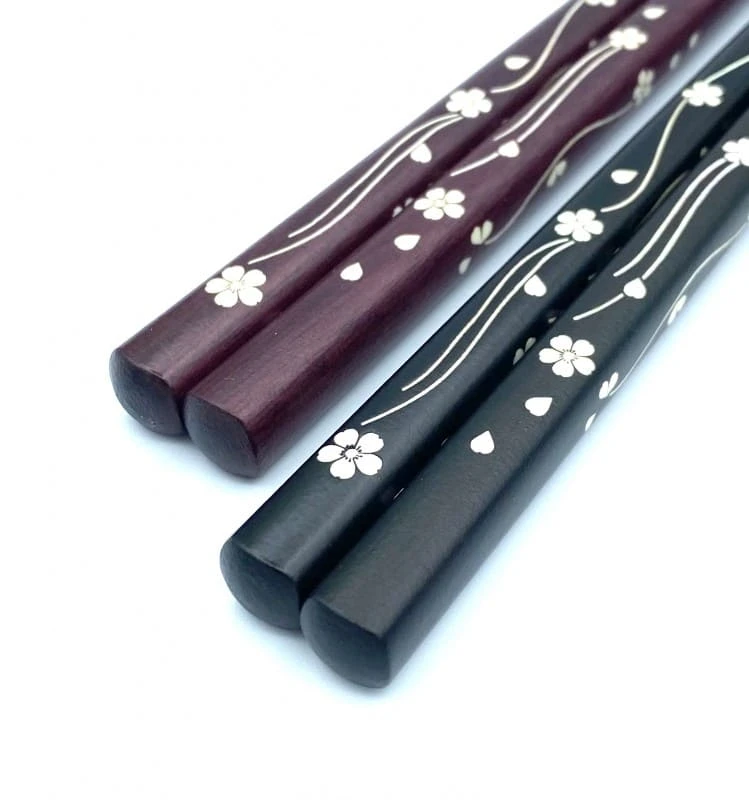【送料無料】貝象嵌箸　雅　舞桜　夫婦箸セット【桐箱入】 2枚目