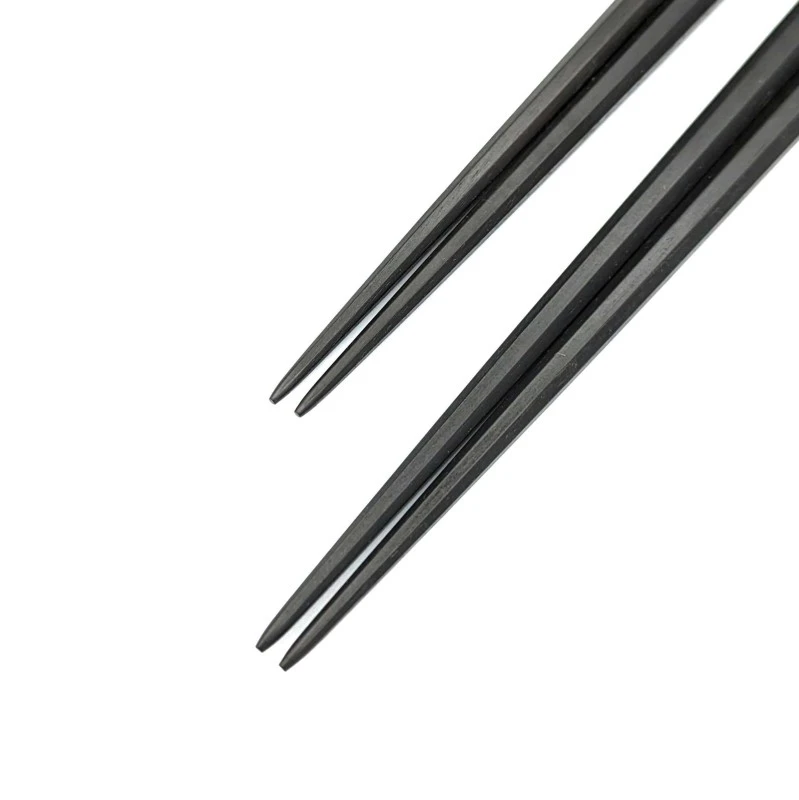 【送料無料】縞黒檀　八角　夫婦箸セット【桐箱入】 1枚目
