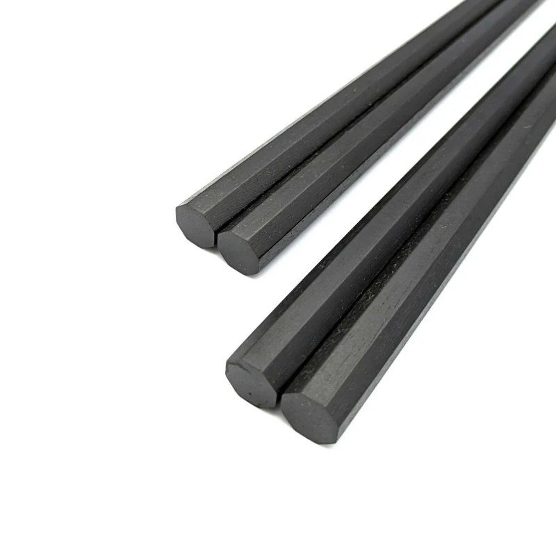 【送料無料】縞黒檀　八角　夫婦箸セット【桐箱入】 2枚目