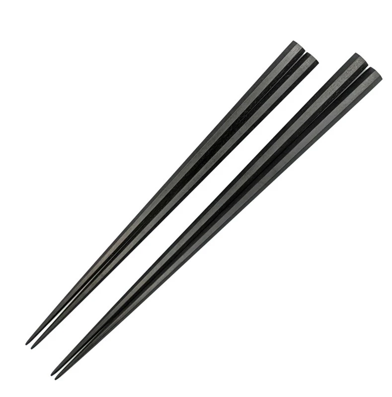 【送料無料】縞黒檀　八角　夫婦箸セット【桐箱入】 3枚目