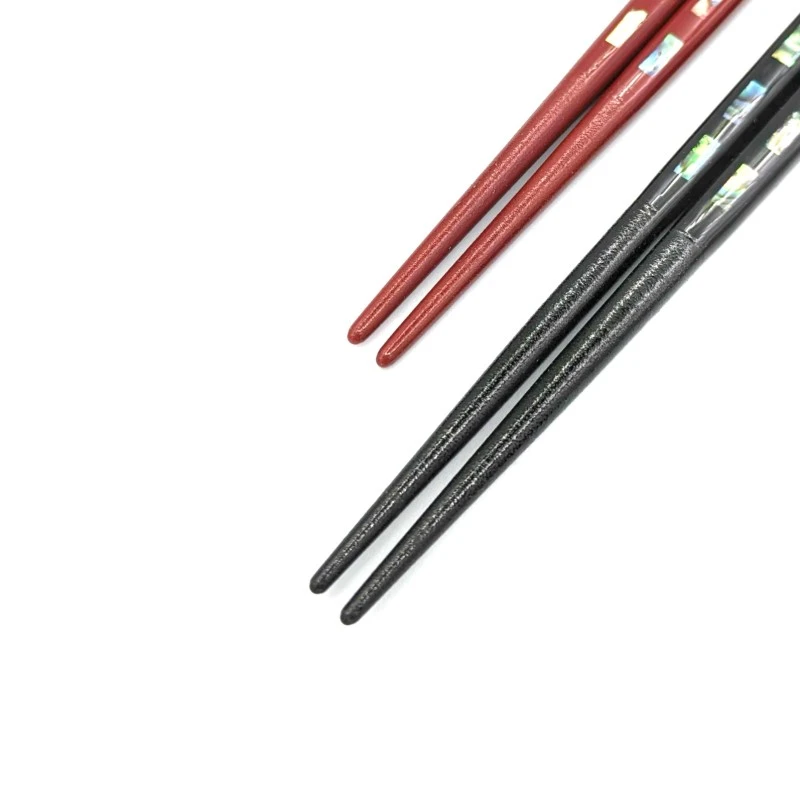 【送料無料】本塗り若狭箸　貝連峰　夫婦セット【桐箱入】 1枚目