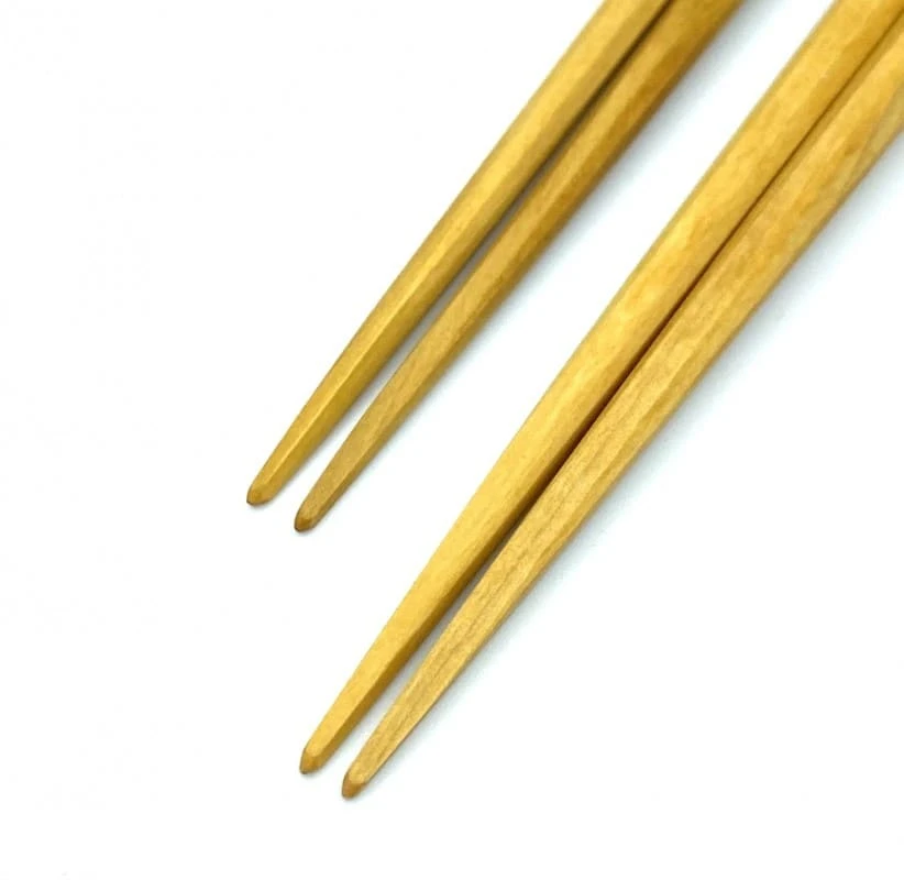 【送料無料】八角先角　洋つげ　夫婦箸セット【桐箱入】 1枚目