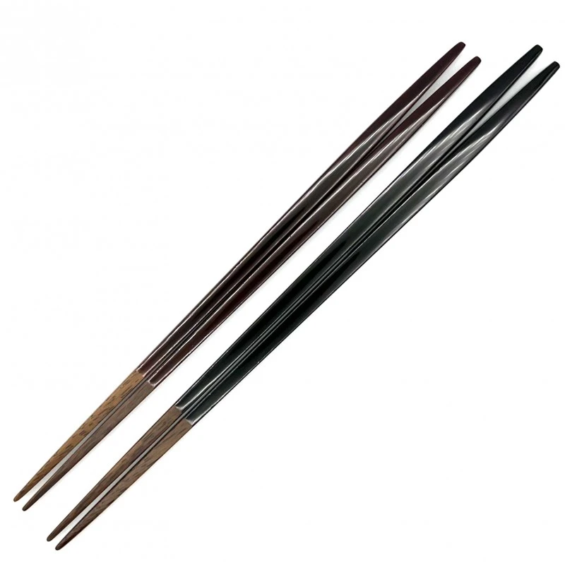 【送料無料】越前漆器　利休　黒溜　朱溜　夫婦箸セット【桐箱入】 3枚目