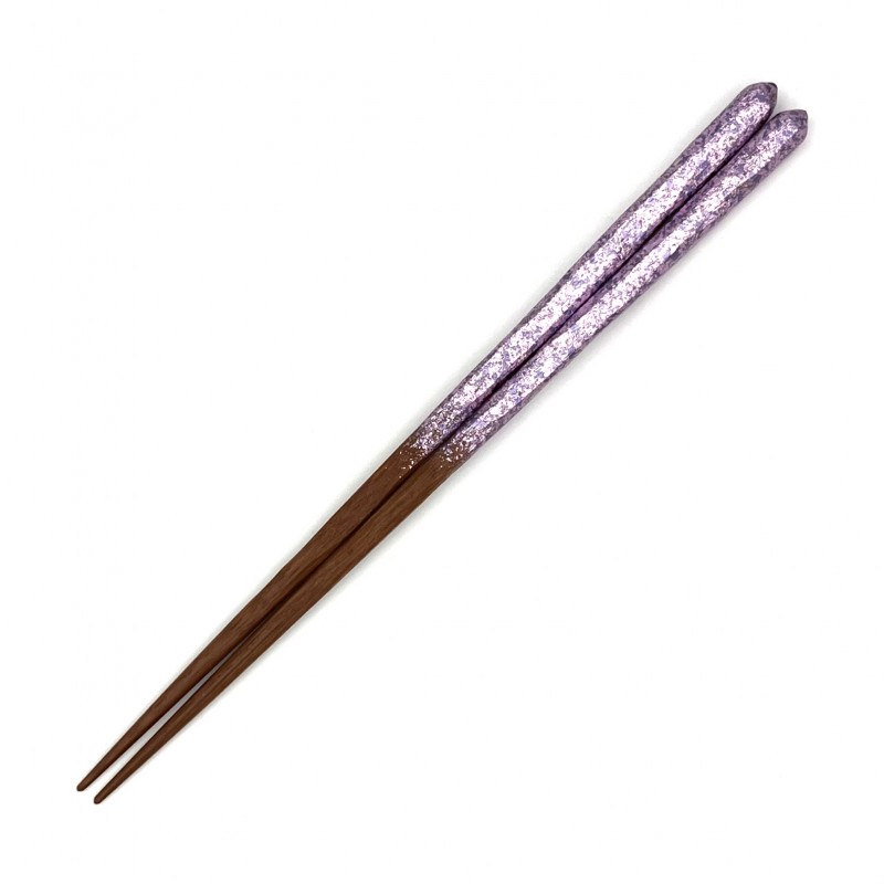 京西陣模様箔　削り箸　紫（中） 3枚目
