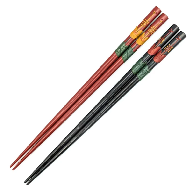【送料無料】琉球漆器箸 ハイビスカス 夫婦箸セット【桐箱入】 3枚目