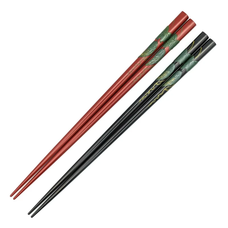 【送料無料】琉球漆器箸　ゴーヤ　夫婦箸セット【桐箱入】 3枚目