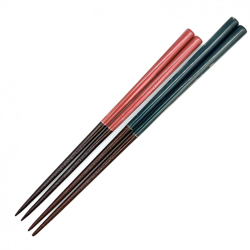 【送料無料】新潟漆器箸 群青・桃 夫婦箸セット【桐箱入】 3枚目
