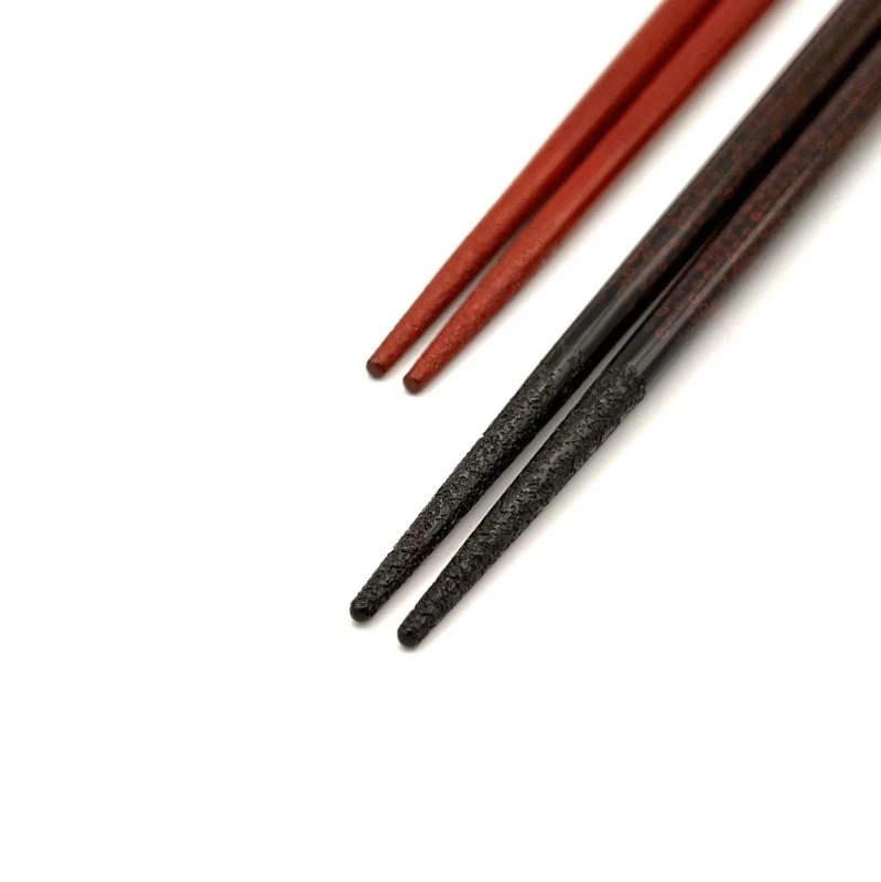 【送料無料】津軽塗利休箸 先乾漆 七々子塗 夫婦箸セット【桐箱入】 1枚目