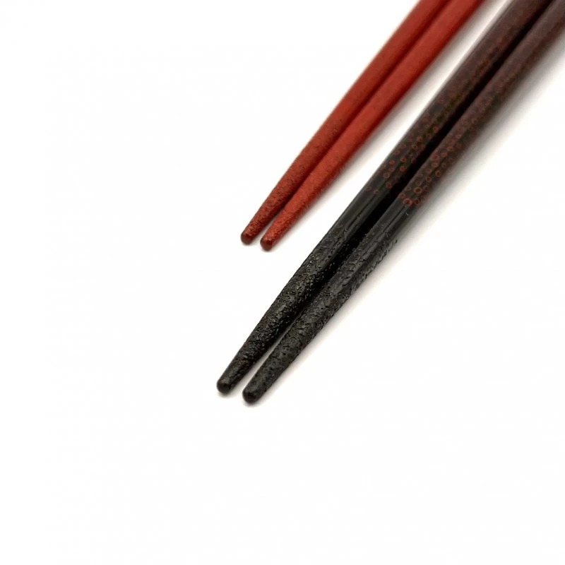 【送料無料】津軽塗箸 先乾漆 七々子塗 夫婦箸セット【桐箱入】 1枚目