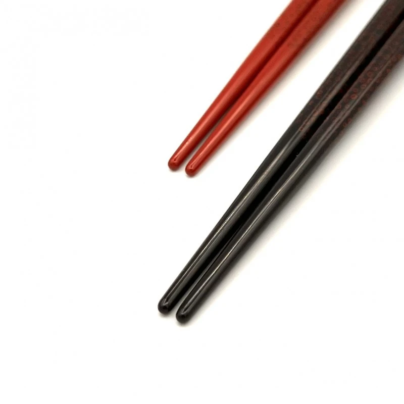 【送料無料】津軽塗箸　七々子塗　桜蒔絵　夫婦箸セット【桐箱入】 1枚目