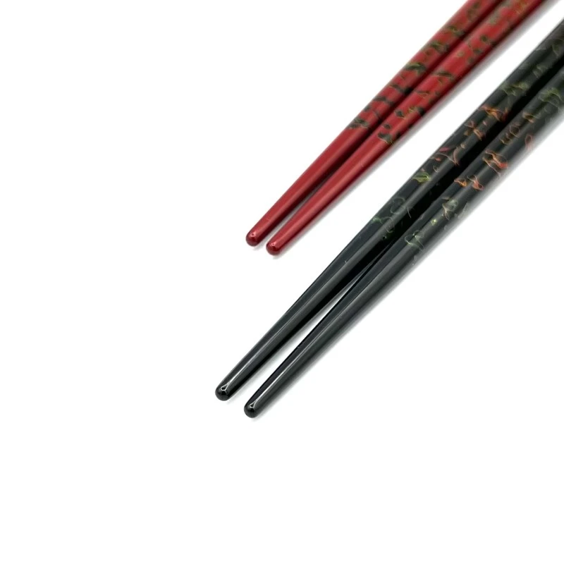 【送料無料】津軽塗利休箸　唐塗 夫婦箸セット【桐箱入】 1枚目
