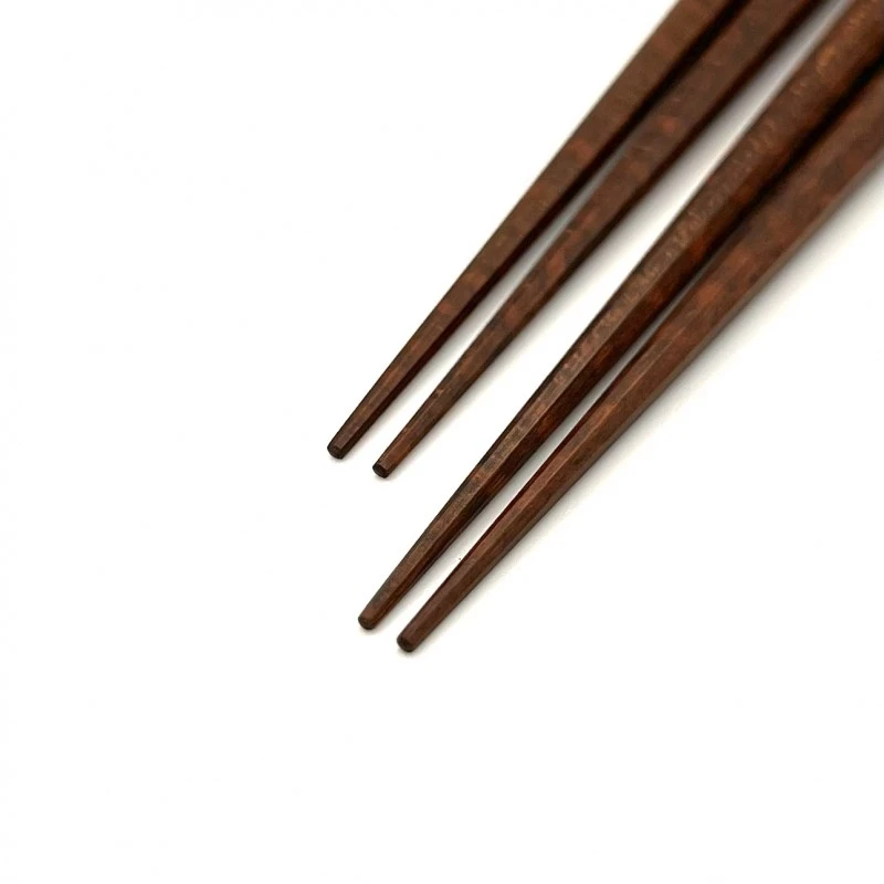 【送料無料】新潟木箸　八角　スネークウッド 夫婦箸セット【桐箱入】 1枚目