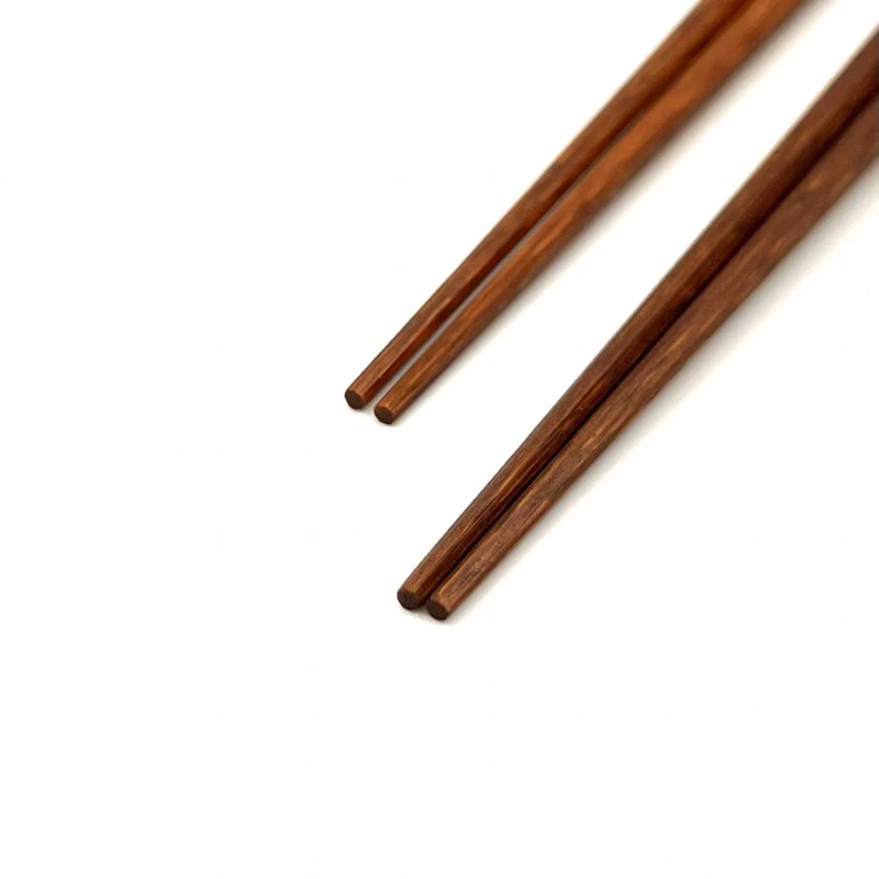【送料無料】京銘竹　煤竹箸　八角摺り漆　夫婦箸セット【桐箱入】 1枚目