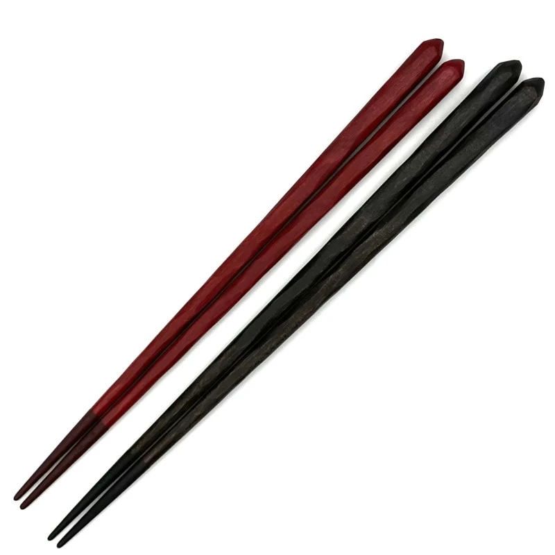 【送料無料】越前漆器　蒔地削り　夫婦箸セット【桐箱入】 3枚目