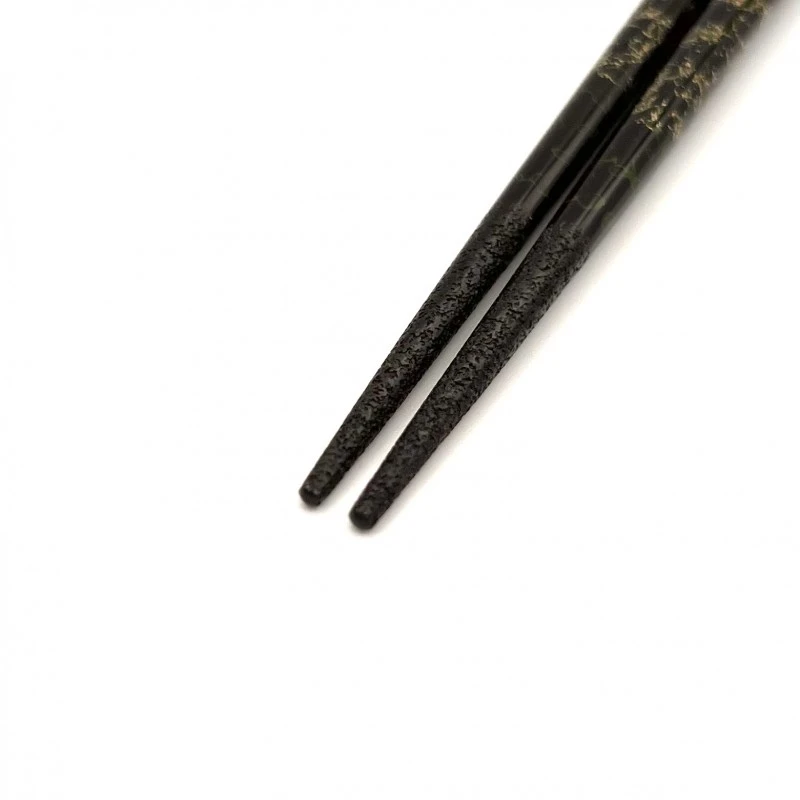 津軽塗利休箸　先乾漆　梨地　黒（大） 1枚目