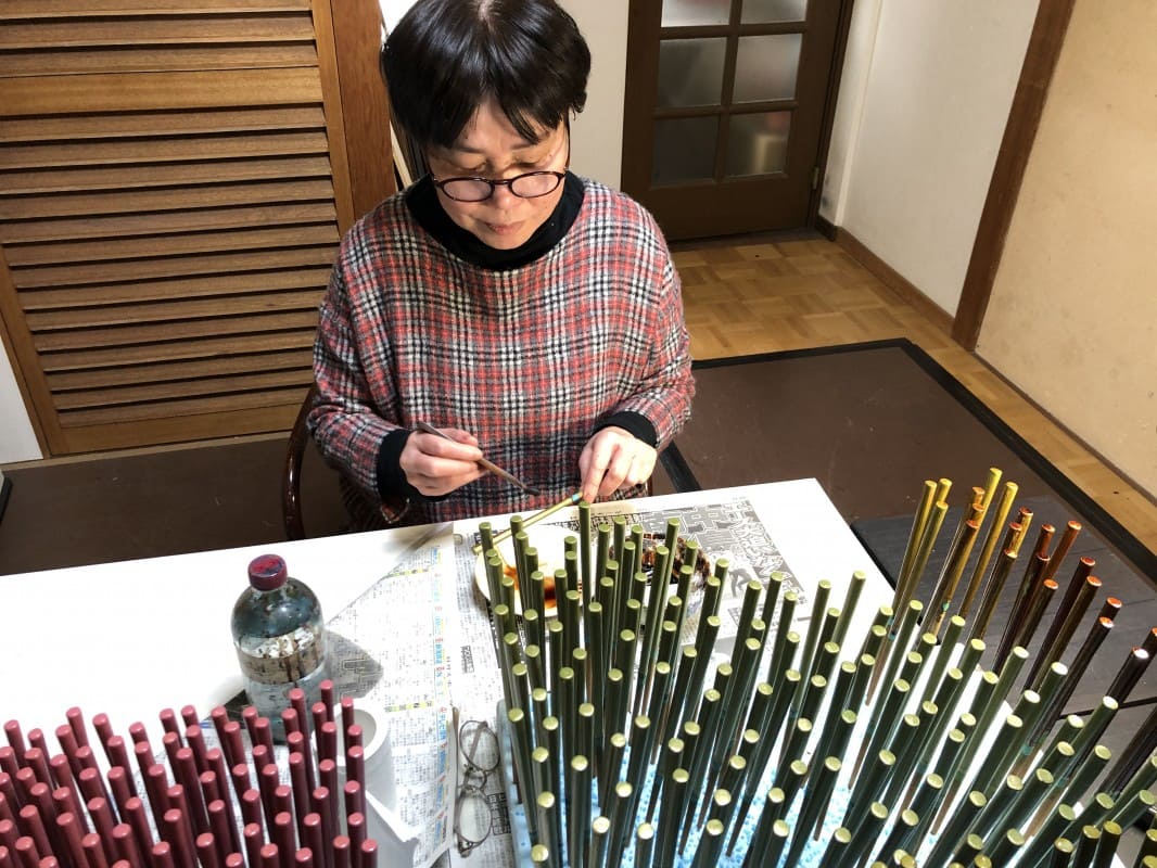 （中）　内洗朱　お買い物｜日本最大級の箸の通販サイトなら銀座夏野　新潟漆器箸　銀蒔