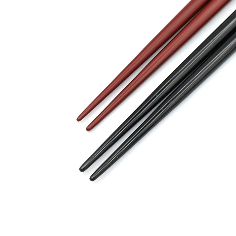 【送料無料】越前漆器　猫　黒・朱　夫婦箸セット【桐箱入】 1枚目