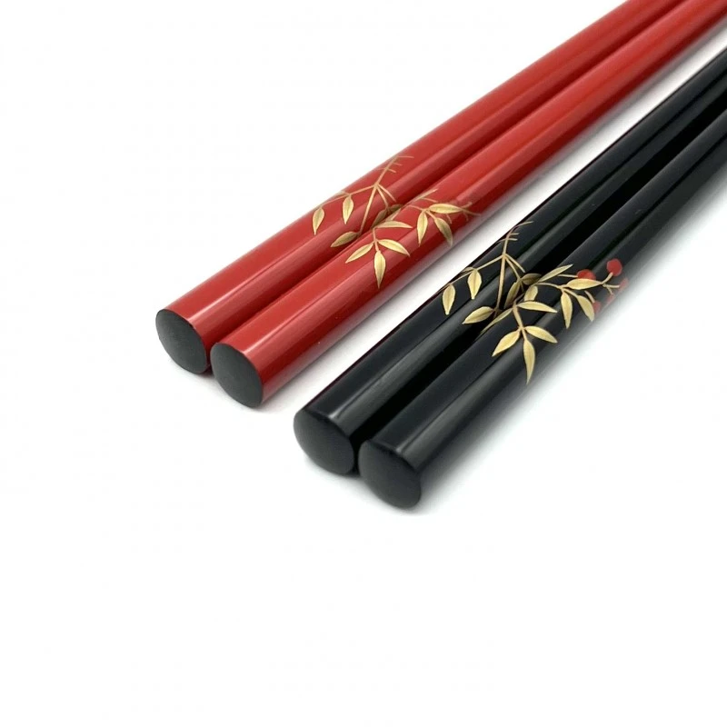 【送料無料】輪島塗　蒔絵箸　南天　夫婦箸セット【桐箱入】 2枚目