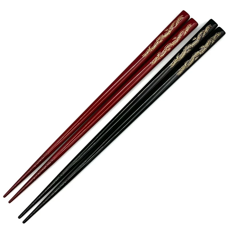 【送料無料】川連塗　沈金　唐草　夫婦箸セット【桐箱入】 3枚目