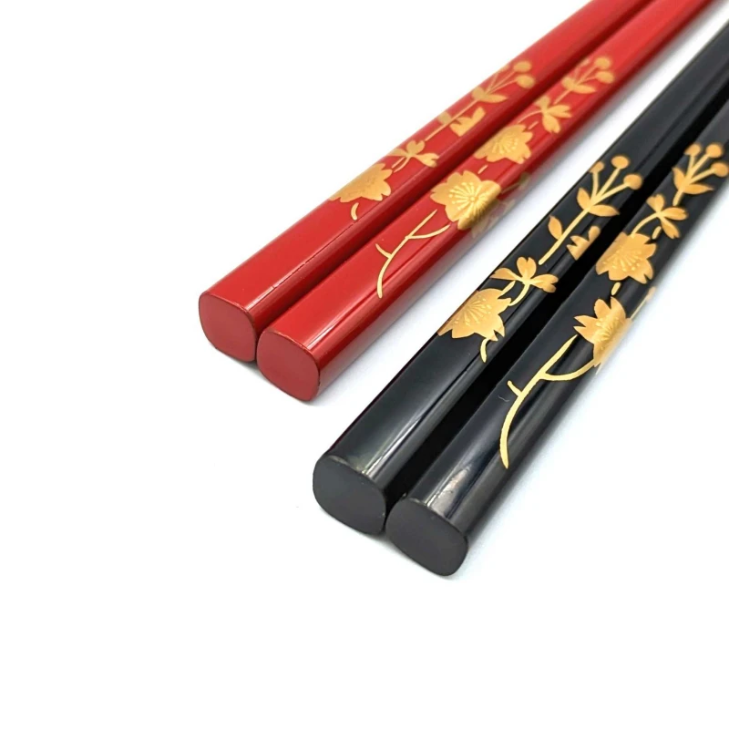 【送料無料】越前漆器　しだれ桜蒔絵 夫婦箸セット【桐箱入】 2枚目