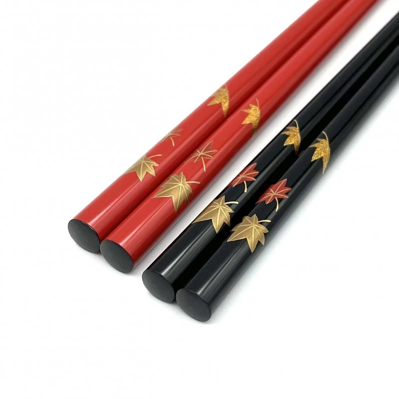 【送料無料】輪島塗　蒔絵箸　紅葉 夫婦箸セット【桐箱入】 2枚目
