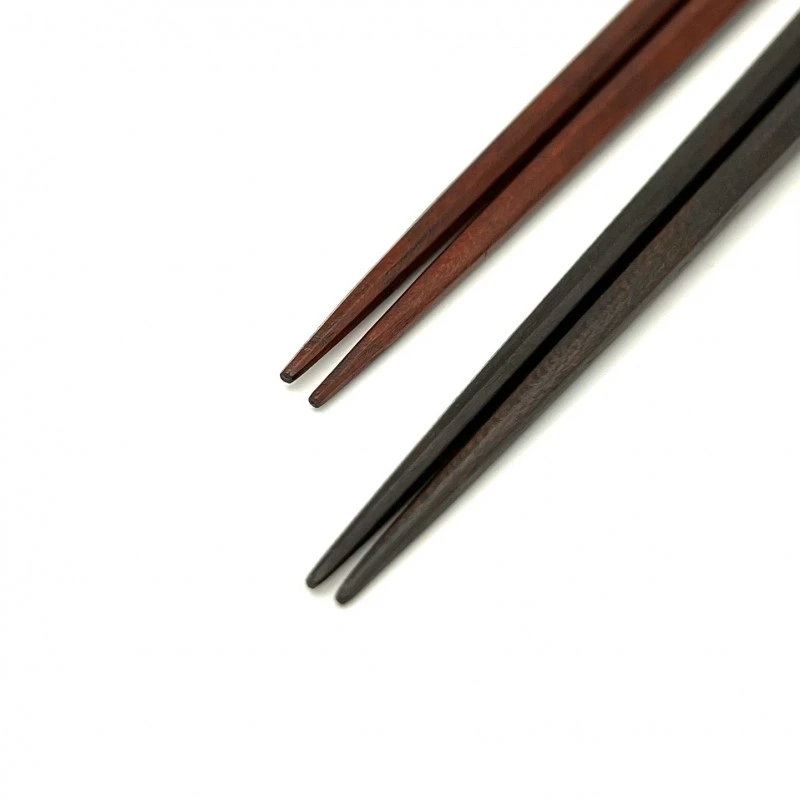【送料無料】八角　シャム柿・サッチーネ　夫婦箸セット【桐箱入】 1枚目