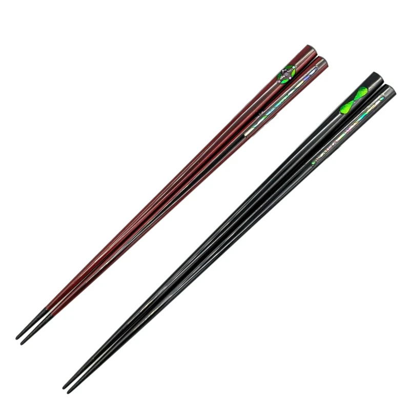 【送料無料】京漆器　翠玉虫本漆螺鈿 夫婦箸セット【桐箱入】 3枚目