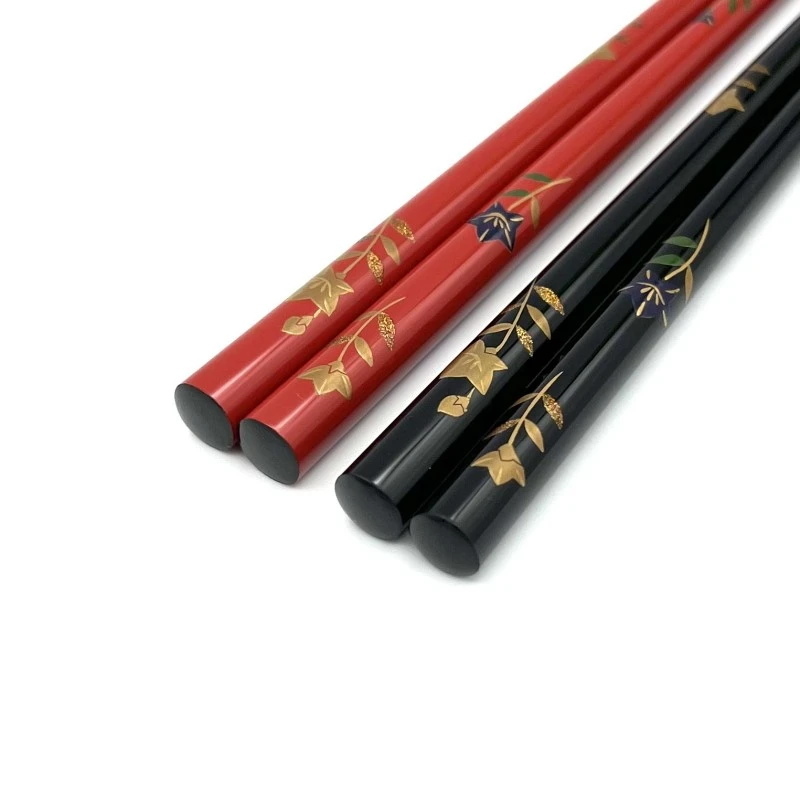 【送料無料】輪島塗　蒔絵箸　桔梗　上　夫婦箸セット【桐箱入】 2枚目