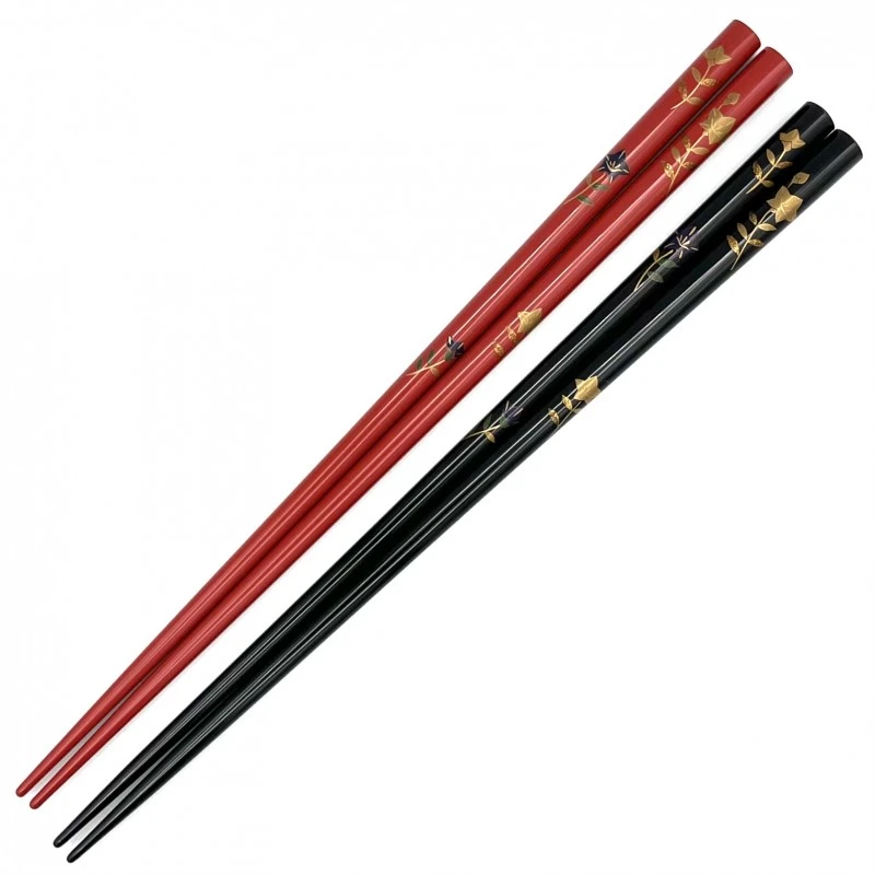 【送料無料】輪島塗　蒔絵箸　桔梗　上　夫婦箸セット【桐箱入】 3枚目