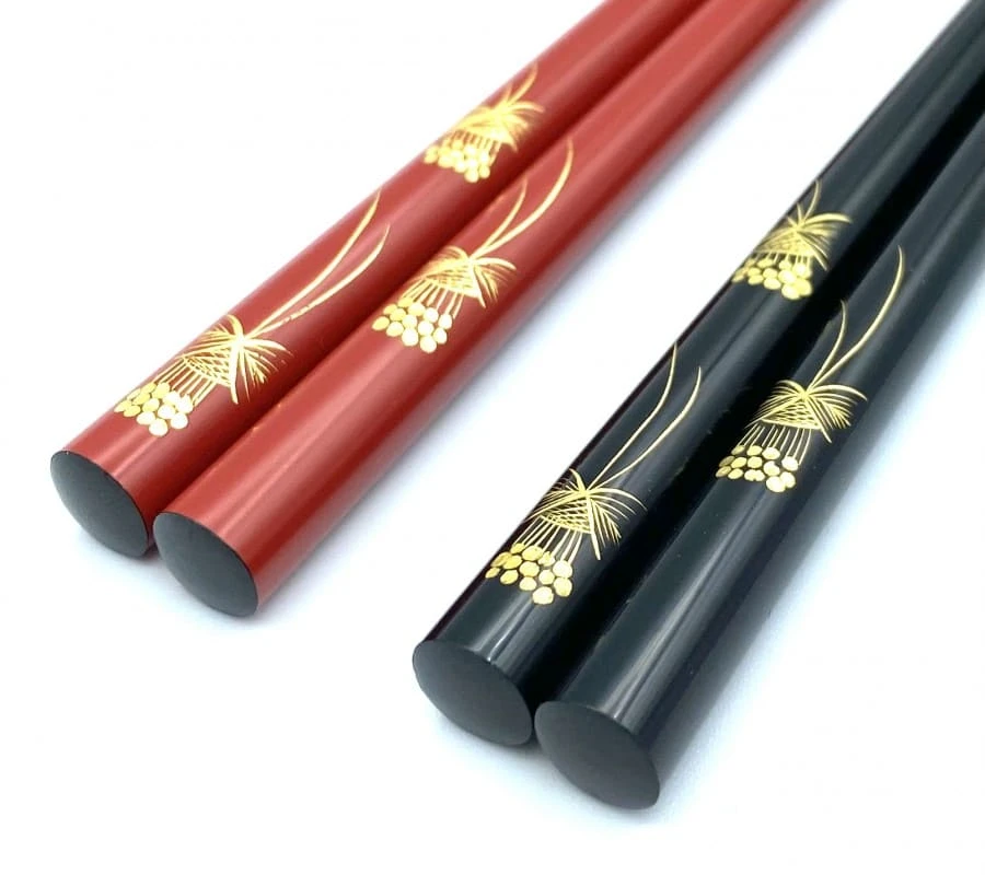 【送料無料】輪島塗　沈金箸　紫陽花　夫婦箸セット【桐箱入】 2枚目