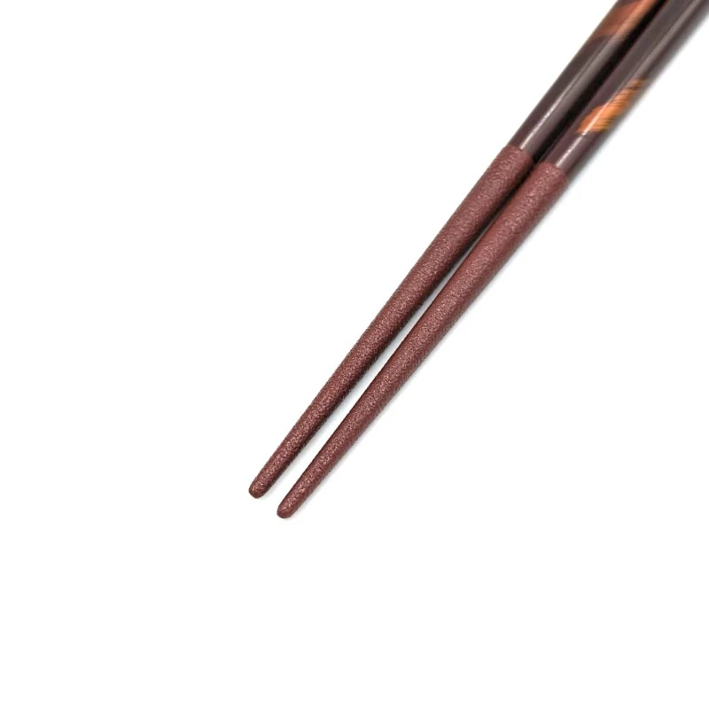 食洗機対応　越前漆器　白檀箔斜　溜(中) 1枚目