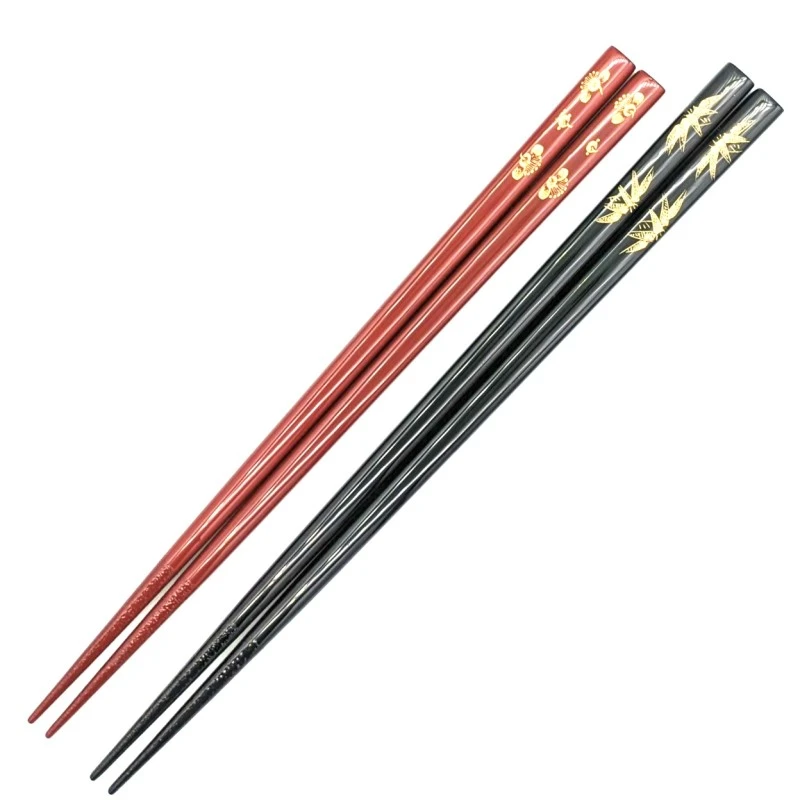 【送料無料】川連塗　沈金　松竹梅 夫婦箸セット【桐箱入】 3枚目
