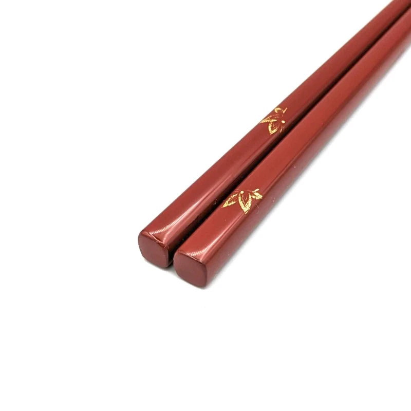 川連塗箸　沈金　蝶(中) 2枚目