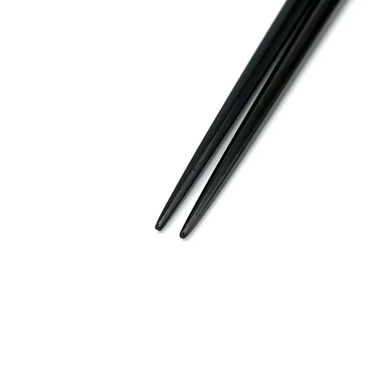 山中塗　縞黒檀六角持ち手六角天三角削り青貝貼り(大) 1枚目