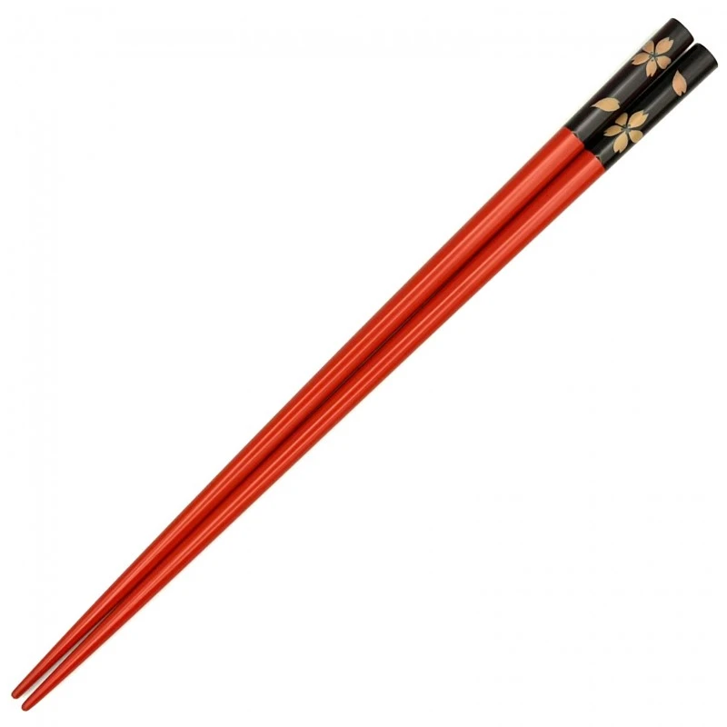 会津塗箸　塗分　桜(朱) 3枚目