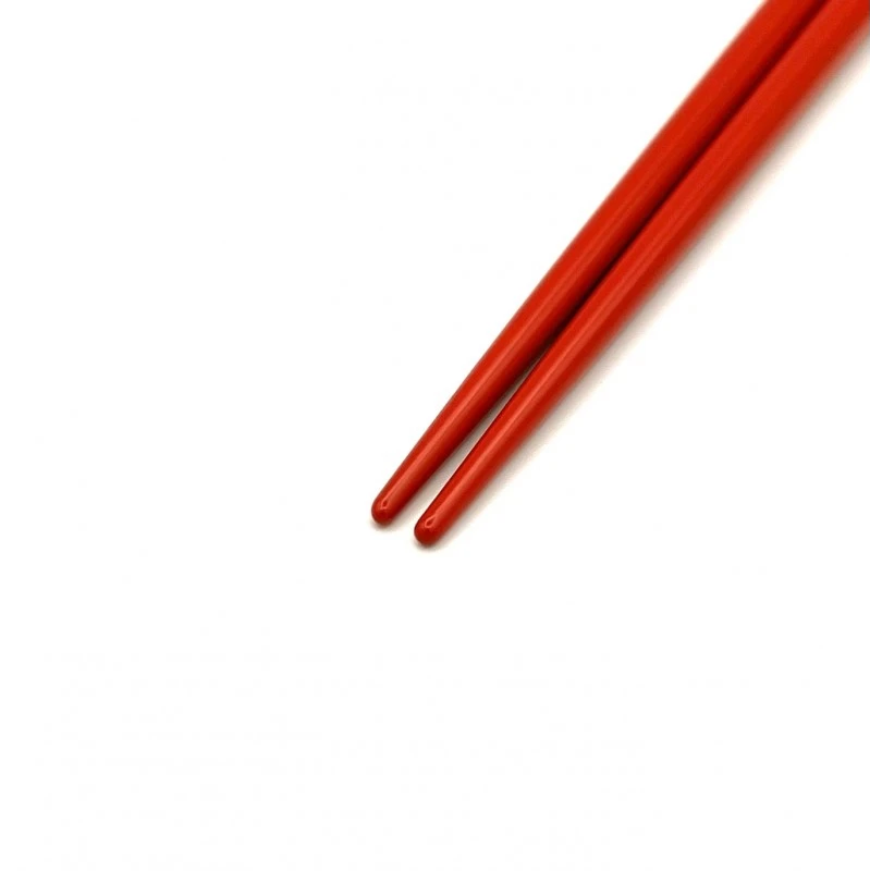 会津塗箸　塗分　椿(朱) 1枚目