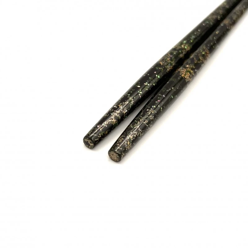 津軽塗利休箸　先乾漆　貝蒔　梨地(大) 2枚目
