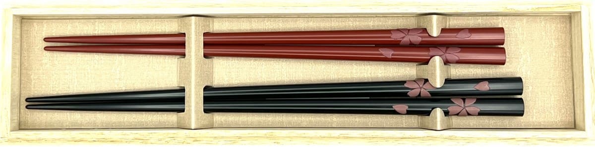 【送料無料】琉球漆器箸 桜　夫婦箸セット