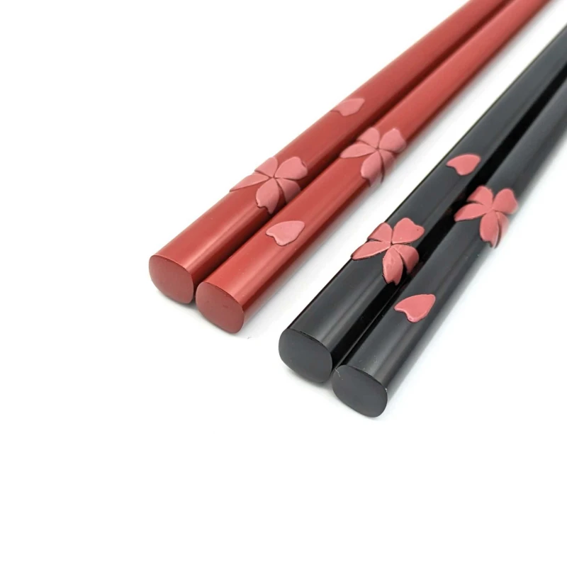 【送料無料】琉球漆器箸 桜　夫婦箸セット【桐箱入】 2枚目