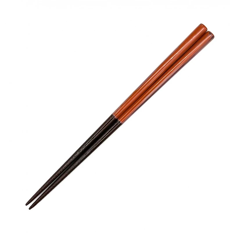 新潟漆器箸　柿色（内紫）（中） 3枚目