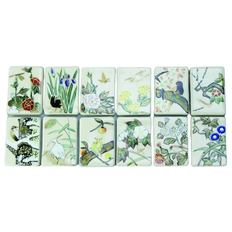 京焼　箸置　琳派花鳥十二月　