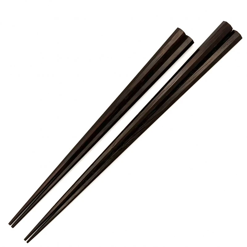 【送料無料】京都銘木箸　八角　ウェンジ夫婦箸セット【桐箱入】 3枚目