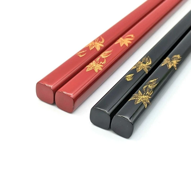 【送料無料】川連塗　沈金　春秋　夫婦箸セット【桐箱入】 2枚目