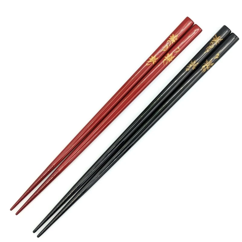 【送料無料】川連塗　沈金　春秋　夫婦箸セット【桐箱入】 3枚目