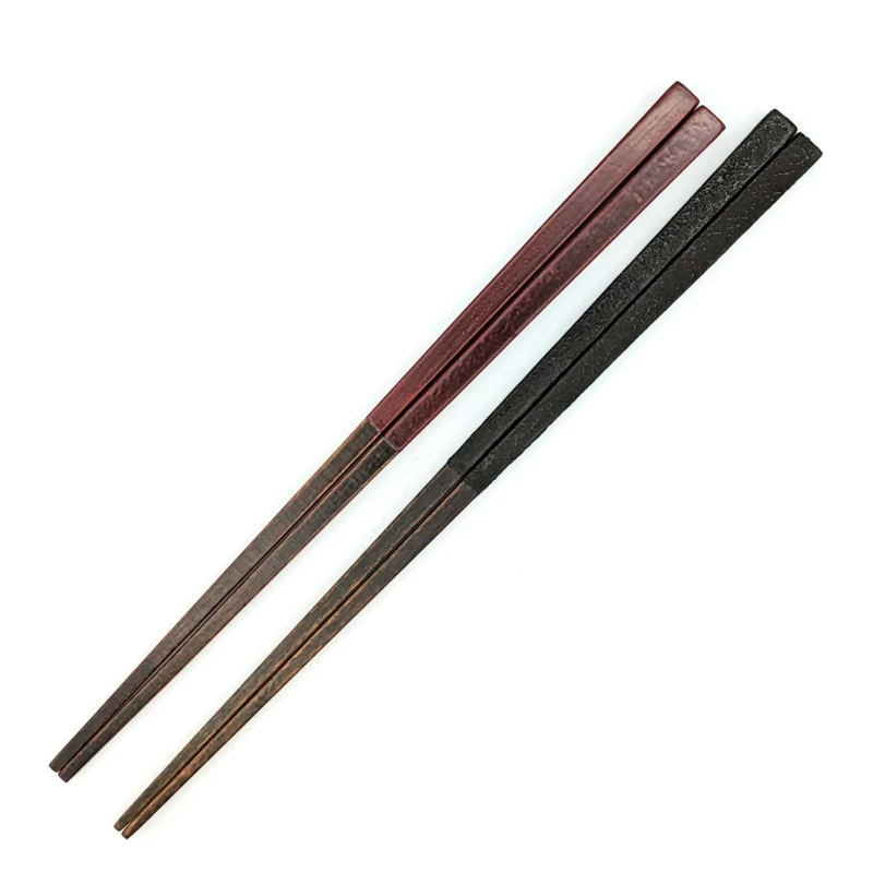 【送料無料】香川漆器　象谷塗(大)後藤塗(中)　夫婦箸セット【桐箱入】 3枚目