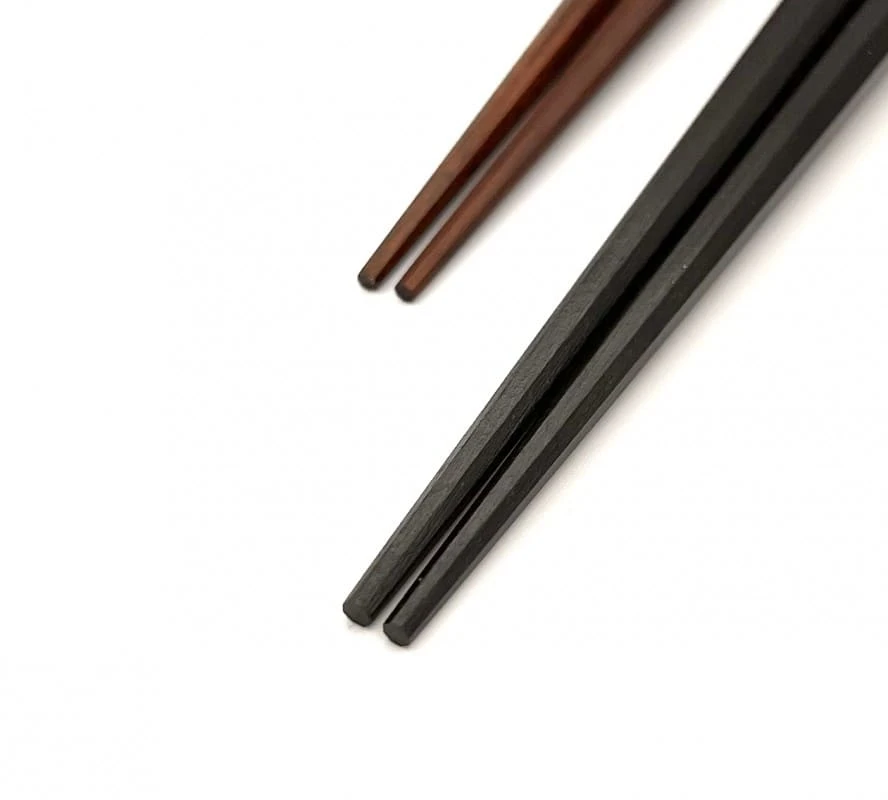 【送料無料】京都銘木箸　八角　黒檀　紫檀 夫婦箸セット【桐箱入】 1枚目