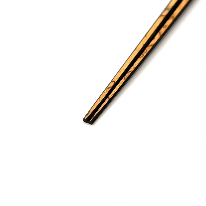 京銘竹　八角本塗り漆箸　紋竹　黒 1枚目