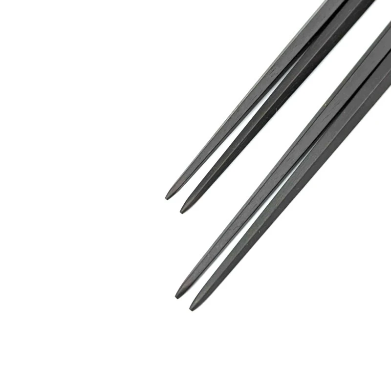 【送料無料】五角利休　縞黒檀　夫婦箸セット【桐箱入】 1枚目